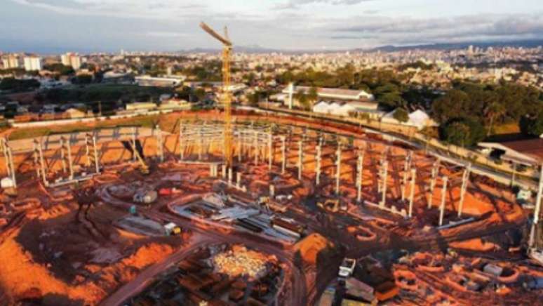 A Arena MRV está com previsão de entrega para 2022 e já está em estágio bem avançado nas suas obras-(Arena MRV/Divulgação)