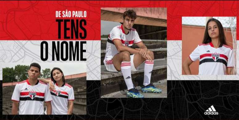 Anúncio do novo uniforme do São Paulo (Reprodução/ Twitter @SaoPauloFC)