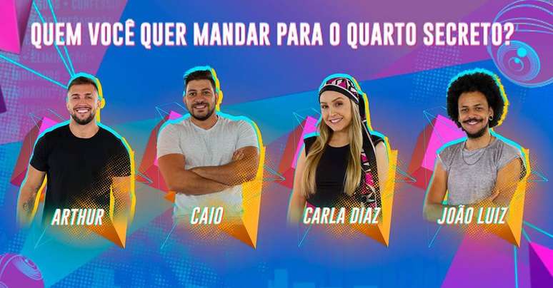 Arthur, Caio, Carla e João estão no paredão falso do 'BBB 21'