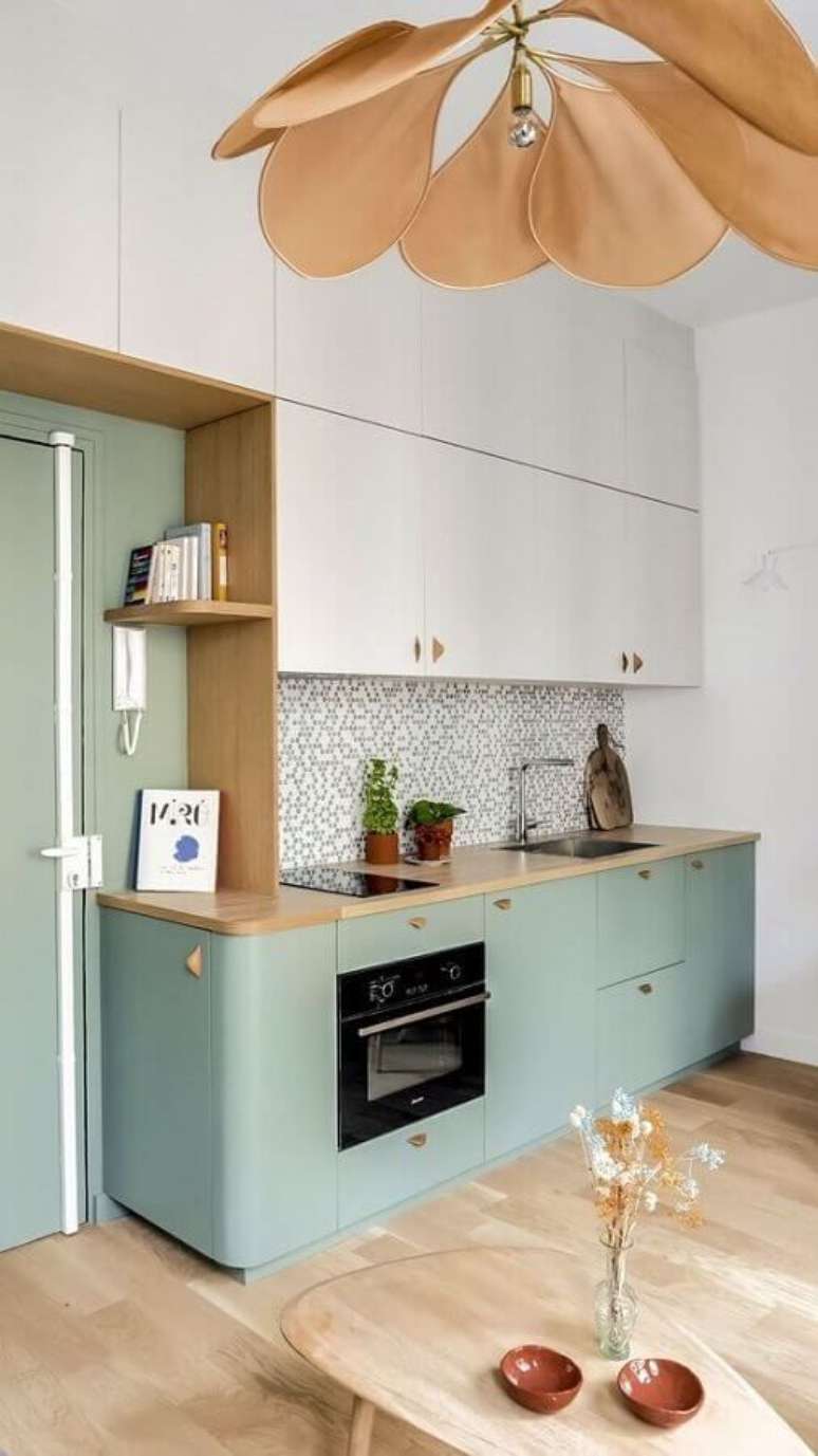 39. Decoração com cores de móveis para cozinha verde e branco -Foto Revista Vd