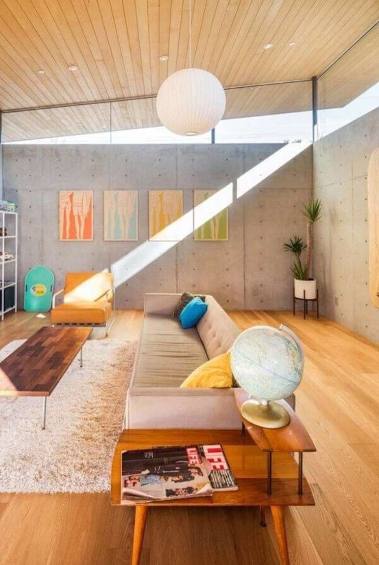 47. Móveis de madeira para sala de estar – Fonte Pinterest