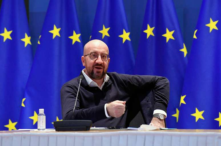 Presidente do Conselho Europeu, Charles Michel, em Bruxelas
05/03/2021 John Thys/Pool via REUTERS