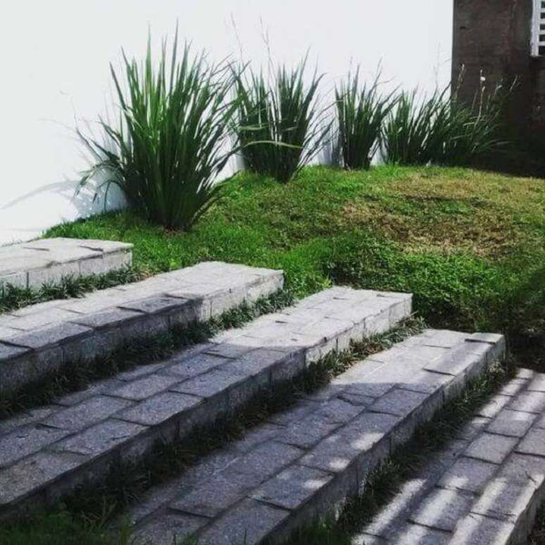 3. Utilize a pedra miracema para compor o revestimento da escada externa. Fonte: Pinterest