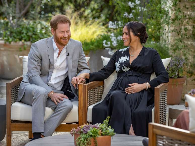 Meghan e Harry em entrevista a Oprah Winfrey
  Harpo Productions/Joe Pugliese/via REUTERS