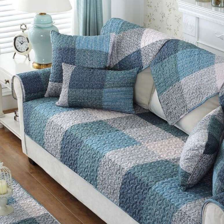 19. Capa para sofá em tons de azul – Foto AliExpress
