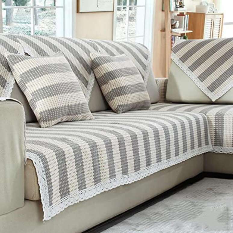 11. Capa de sofá feita de crochê – Foto Amazon