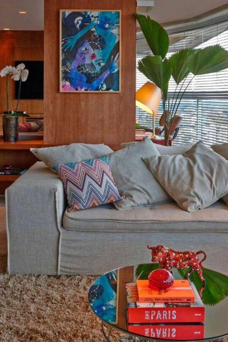 41. Capa de sofá cinza moderna – Foto Pinterest