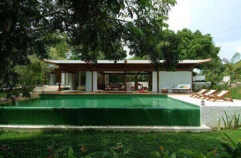 33. O revestimento escolhido foi o azulejo para piscina verde. Fonte: Andre Luque