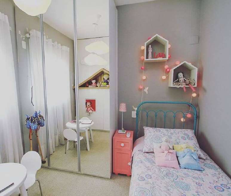 55. Nicho casinha para decoração de quarto infantil feminino pequeno – Foto Estúdio AE