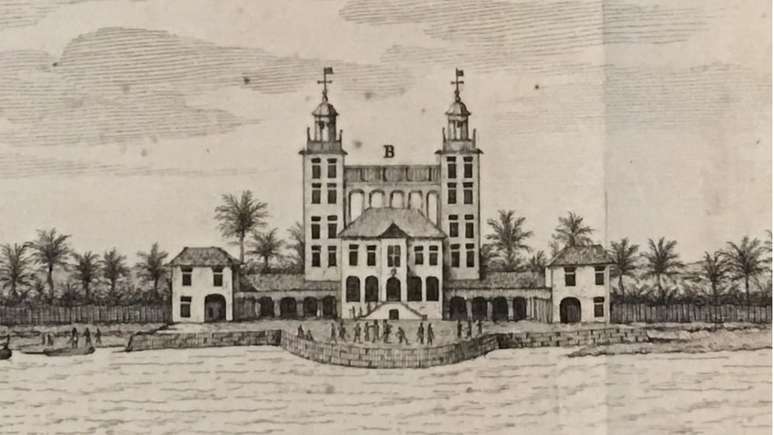Pal&aacute;cio de Friburgo, constru&iacute;do Maur&iacute;cio de Nassau entre 1640 e 1642, foi demolido no s&eacute;culo 18