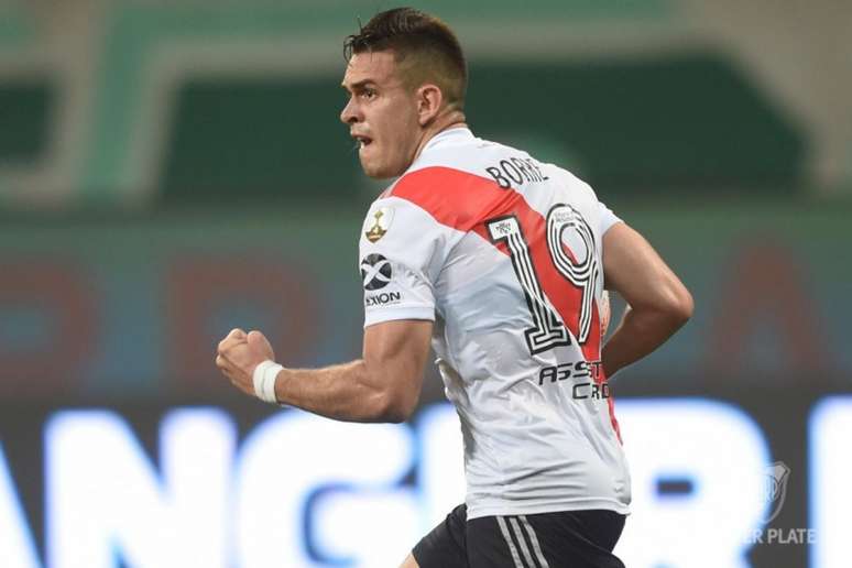 Borré, em partida contra o Palmeiras pela Libertadores (Foto: Diego Haliasz/River Plate)