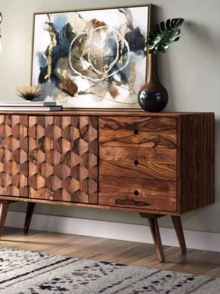 25. Decora&ccedil;&atilde;o chic com rack p&eacute; palito &ndash; Foto Boca do Lobo