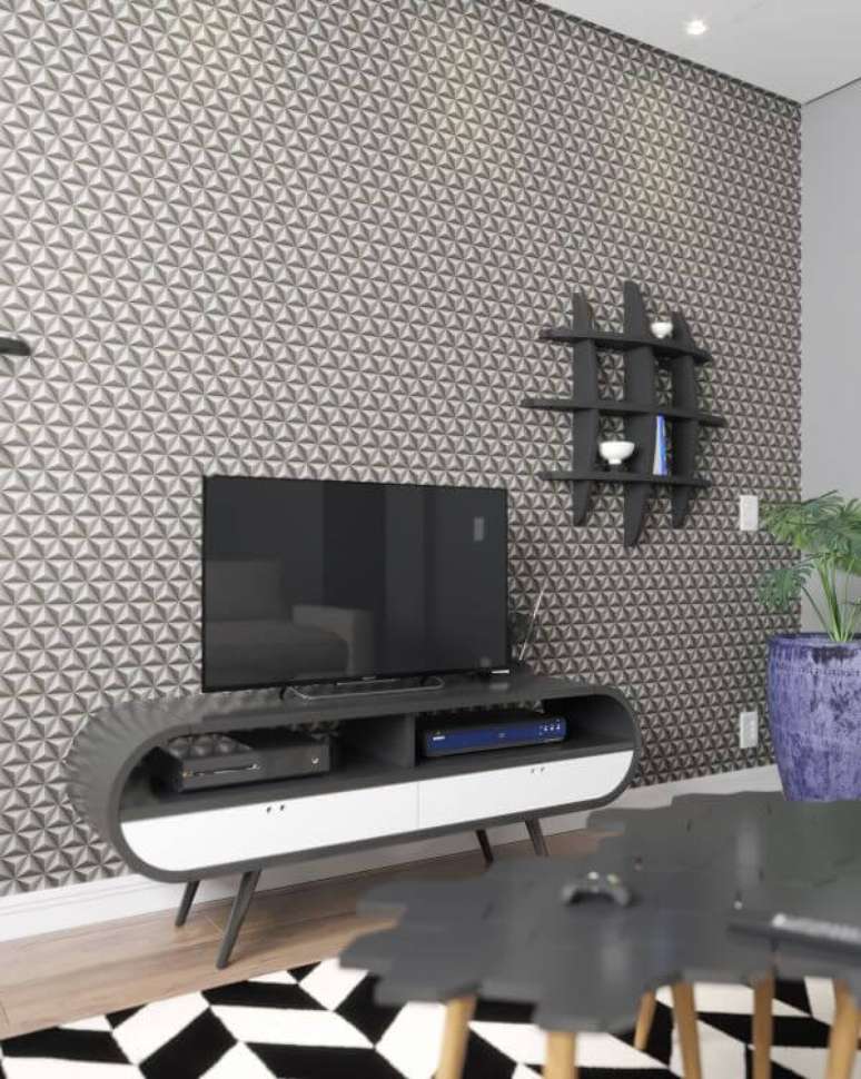 51. Rack retr&ocirc; preto arredondado e moderno &ndash; Foto Contato 6