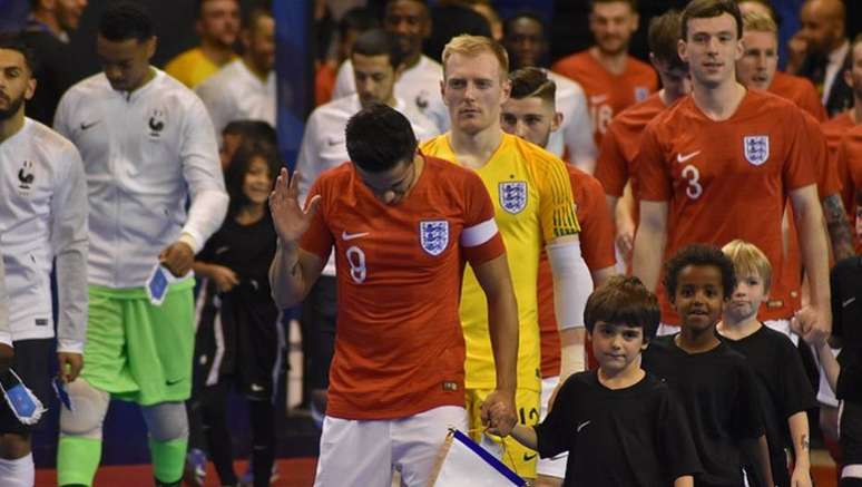 Raoni Medina em jogo da sele&ccedil;&atilde;o inglesa de futsal&nbsp;
