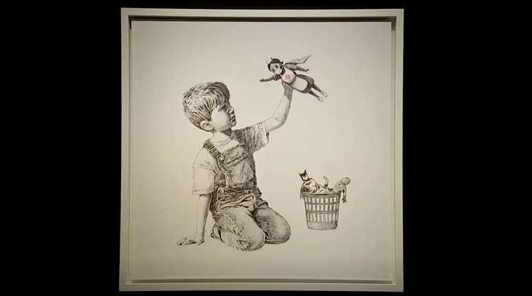 Pintura de Banksy "Game Changer" leiloada em Londres
  16/3/2021  REUTERS TV/via REUTERS 