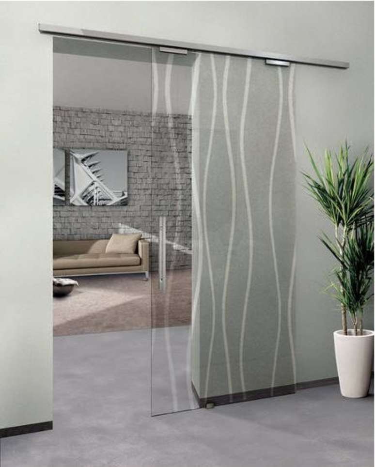 44. Porta de correr para sala de vidro desenhado &ndash; Foto Scrigno