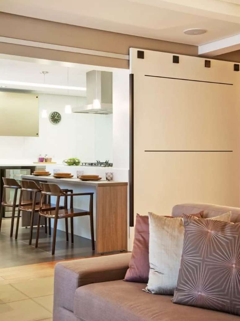 2. Sala pequena com porta de correr &ndash; Foto Pinterest