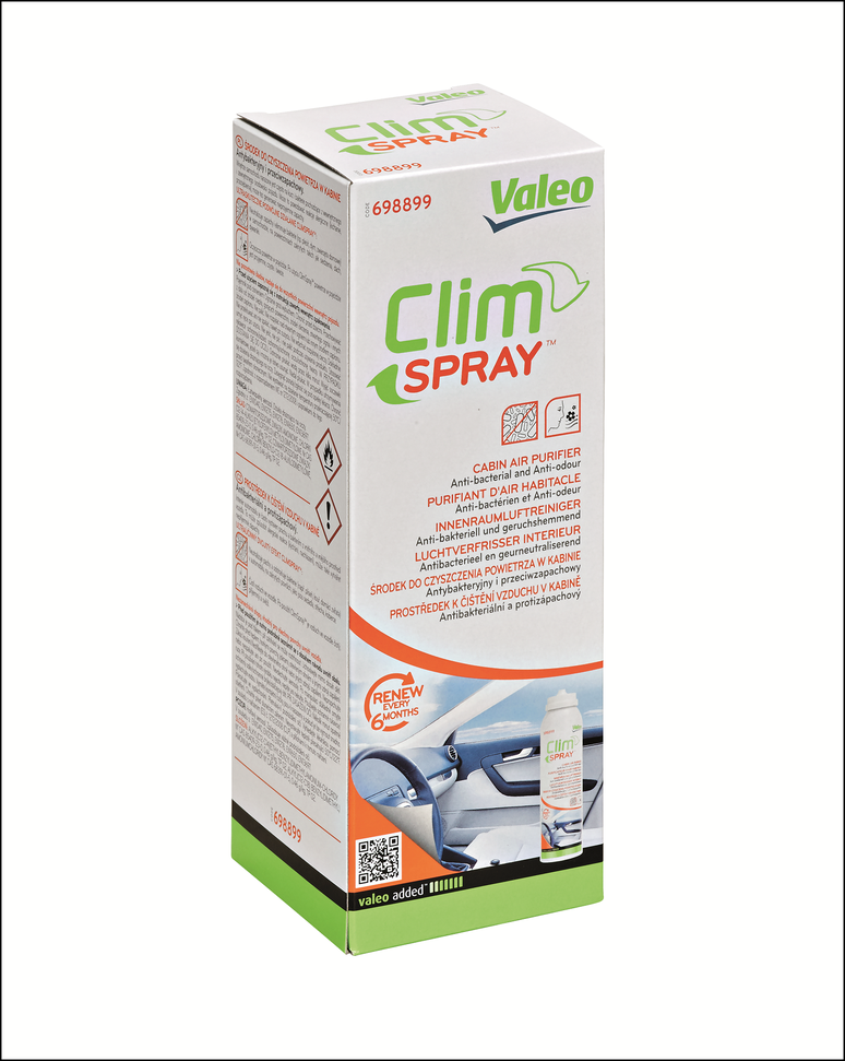 ClimSpray, da Valeo: prêmio do consumidor pela eficiência njo combate ao coronavírus.