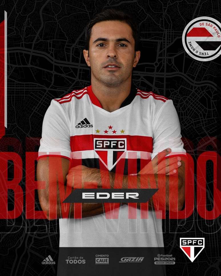 Eder chega ao São Paulo para fazer dupla de ataque com Luciano