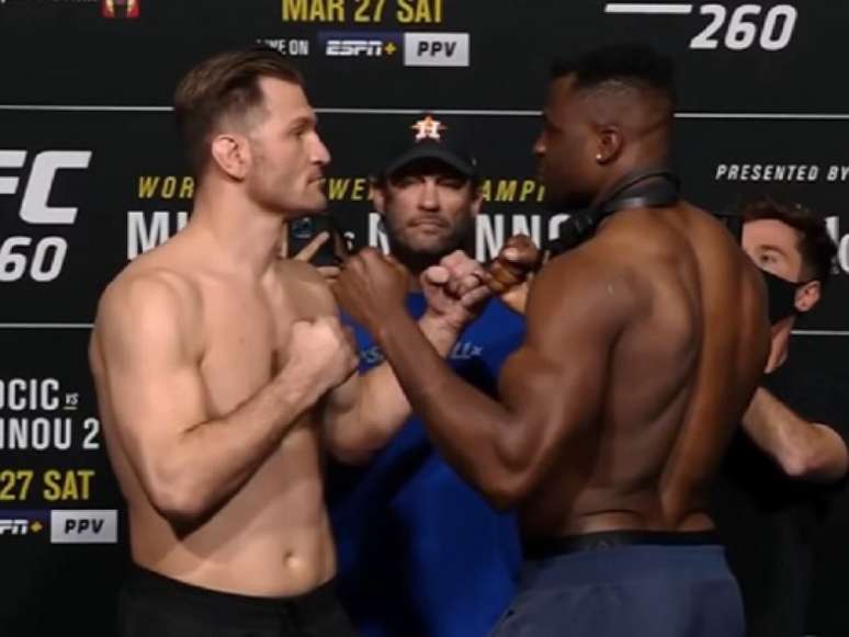 Miocic e Ngannou disputam cinturão peso-pesado no main event do UFC 260 (Foto reprodução YouTube)