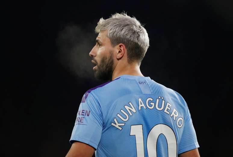 Sergio Aguero em jogo do City contra Sheffield United
 21/1/2020             Action Images via Reuters/Lee Smith