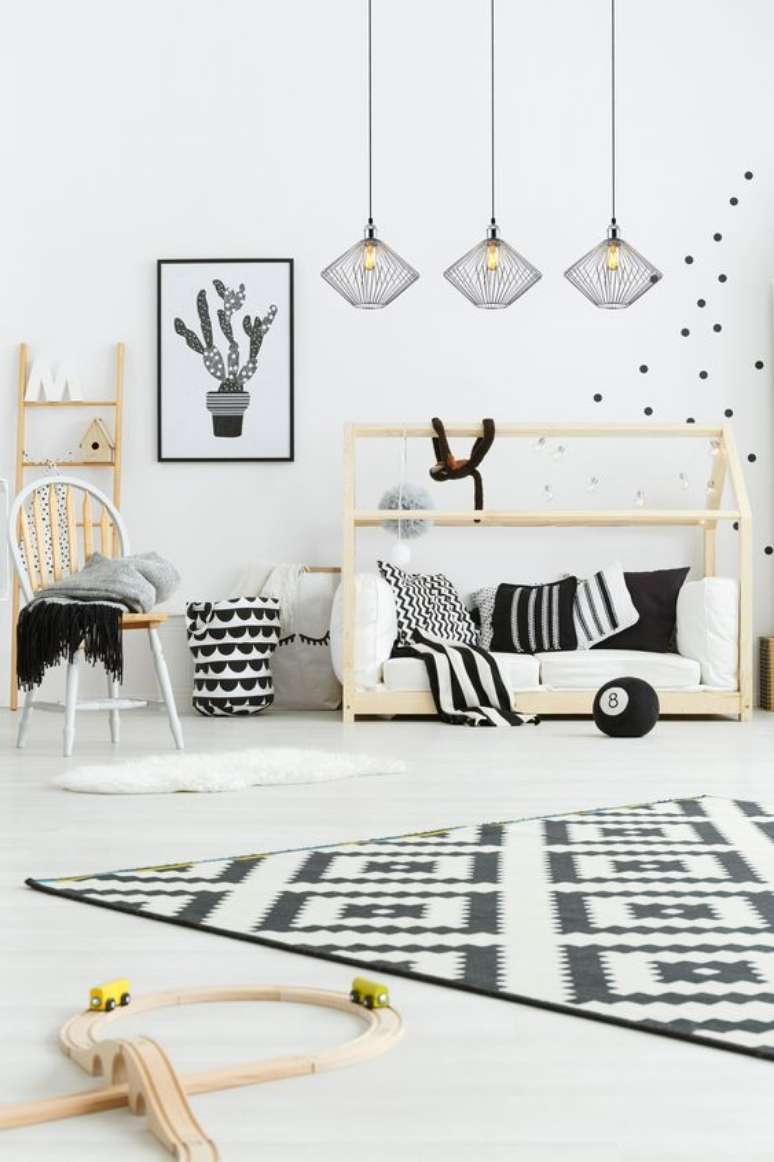 54. Lustre infantil aramado preto &ndash; Foto Bella Ilumina&ccedil;&atilde;o