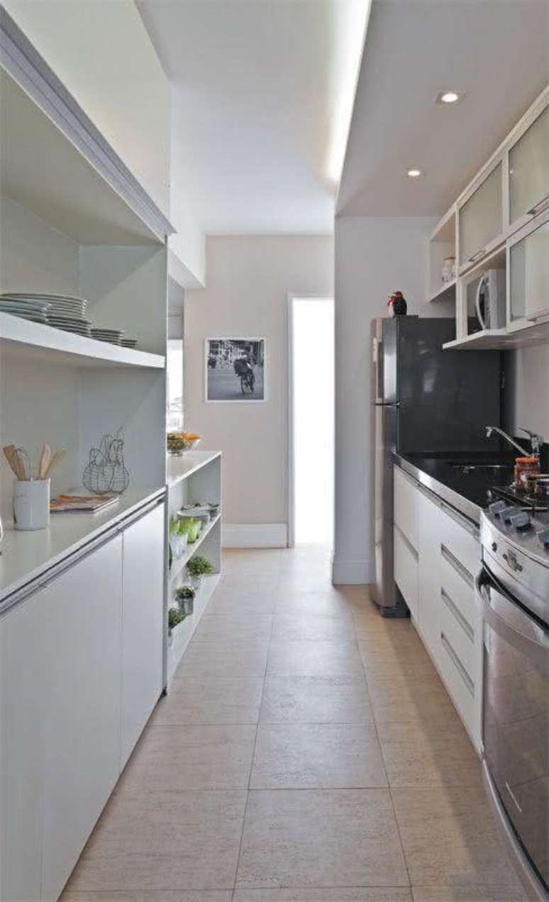 52. Projeto clean com cer&acirc;mica para cozinha &ndash; Foto Pinterest