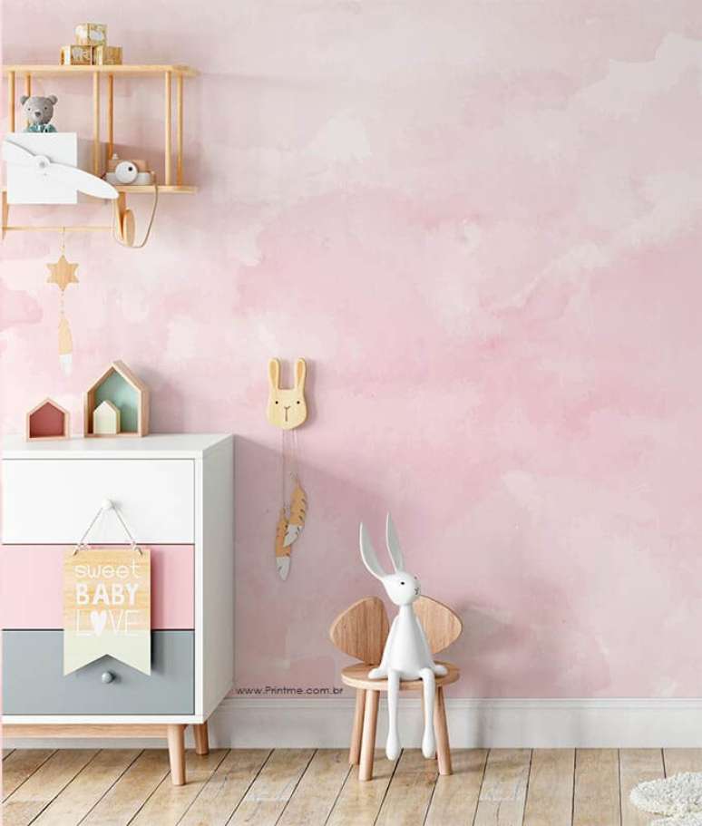 8. Papel de parede rosa de aquarela – Foto Pinterest