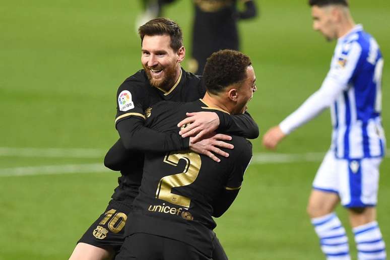 Messi está feliz no Barcelona nesta temporada (Foto: ANDER GILLENEA / AFP)