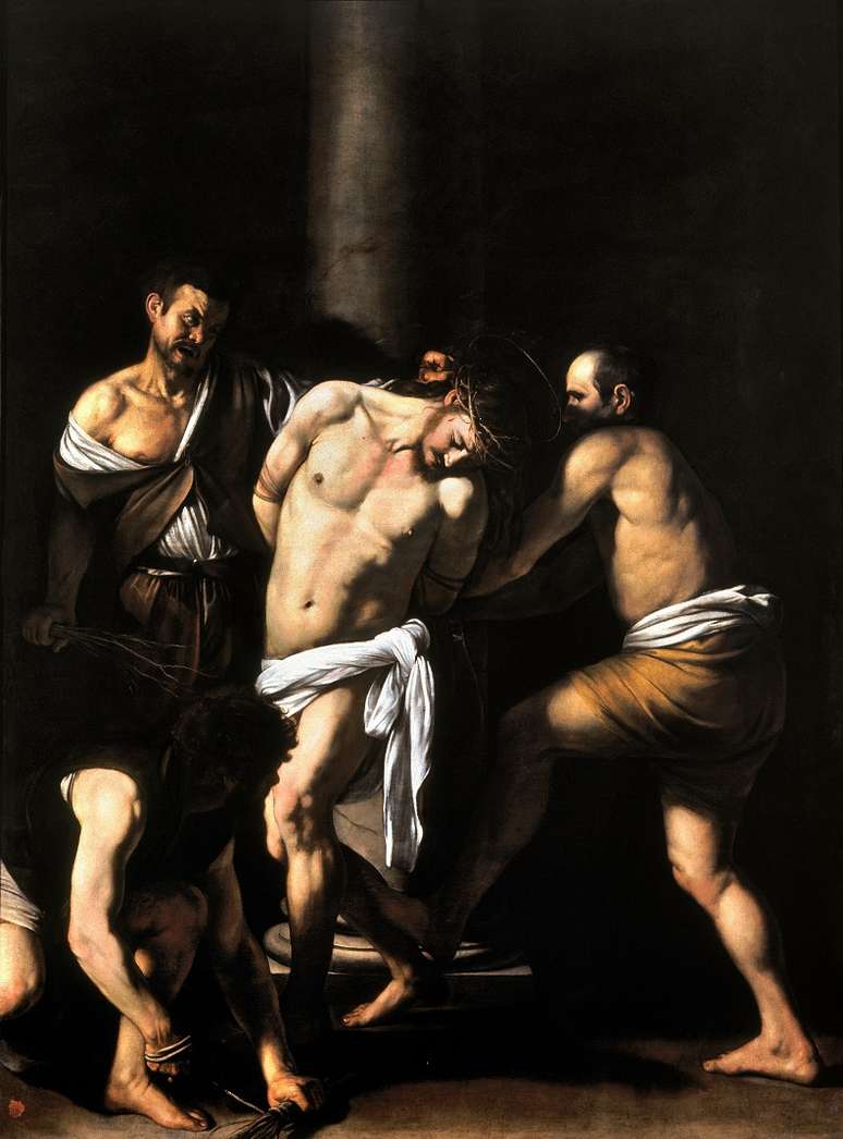 A morte na cruz é uma morte de violência física absurda, lembra pesquisador/ acima, 'A flagelação de Cristo', de Caravaggio