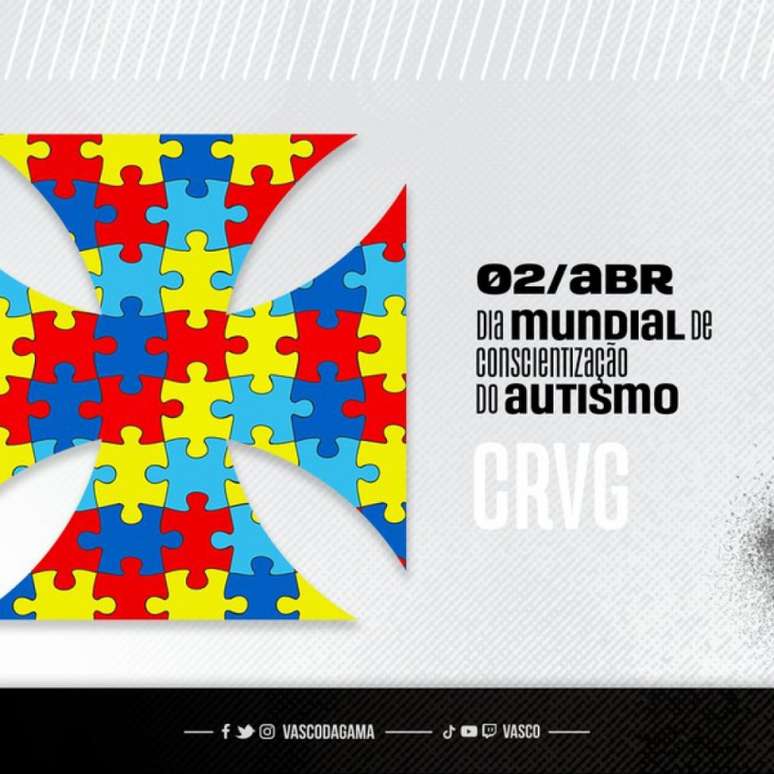 Vasco cita a importância da inclusão e do respeito às diferenças na conscientização do autismo (Divulgação/Vasco)