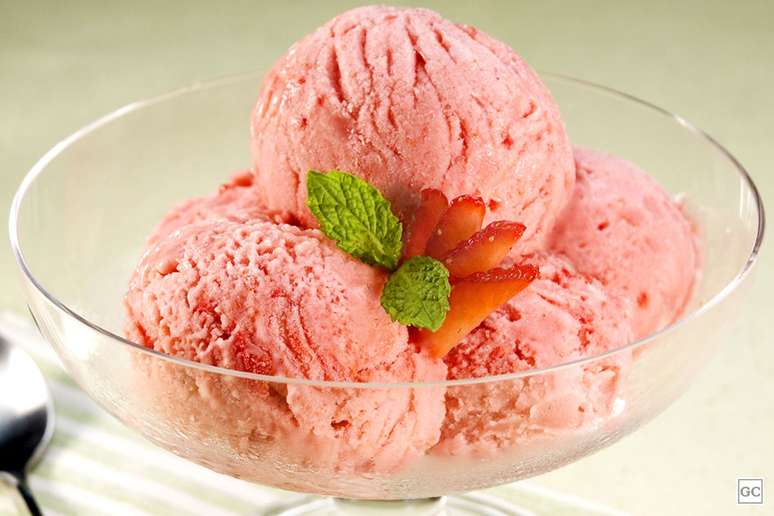 Sorbet de morango sem lactose