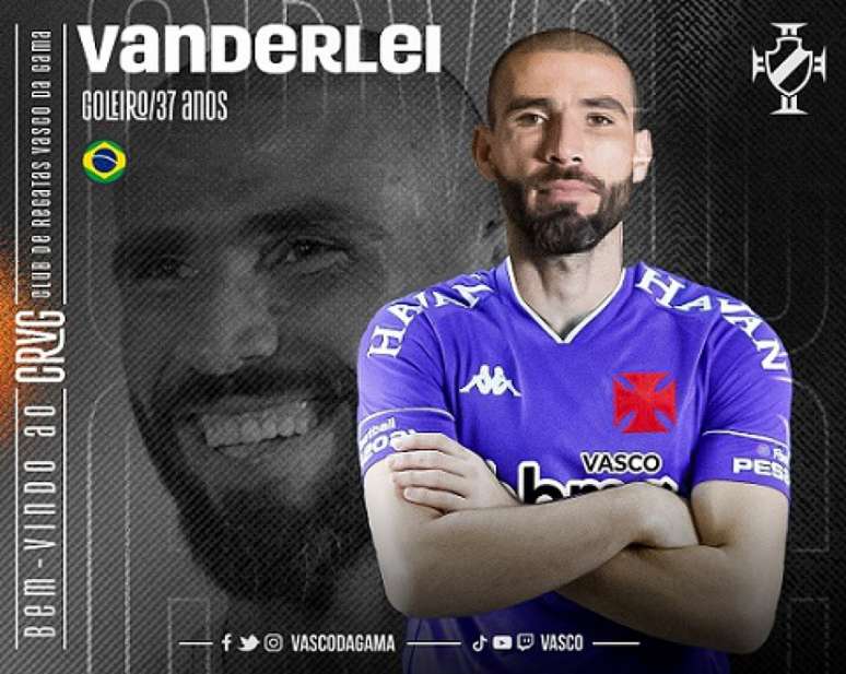 Experiente goleiro foi anunciado neste domingo (Divulgação / Vasco)