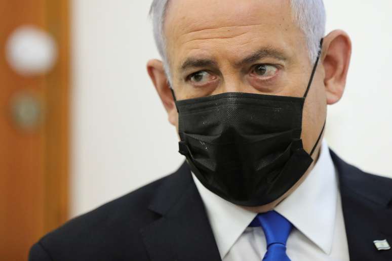 Primeiro-ministro de Israel, Benjamin Netanyahu em Jerusalém
05/04/2021 Abir Sultan/Pool via REUTERS