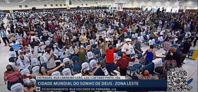 Igreja Mundial do Poder de Deus realiza culto presencial em meio à pandemia, com público superior aos 25% determinados pelo STF