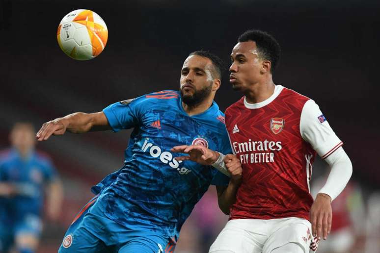 Arsenal derrotou o Olympiacos nas oitavas de final da Liga Europa (Foto: DANIEL LEAL-OLIVAS / AFP)