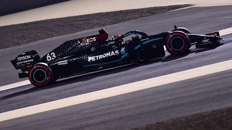 George Russell correu pela Mercedes no GP de Sakhir de 2020. Na ocasião, Russell terminou a corrida na 9ª colocação. 
