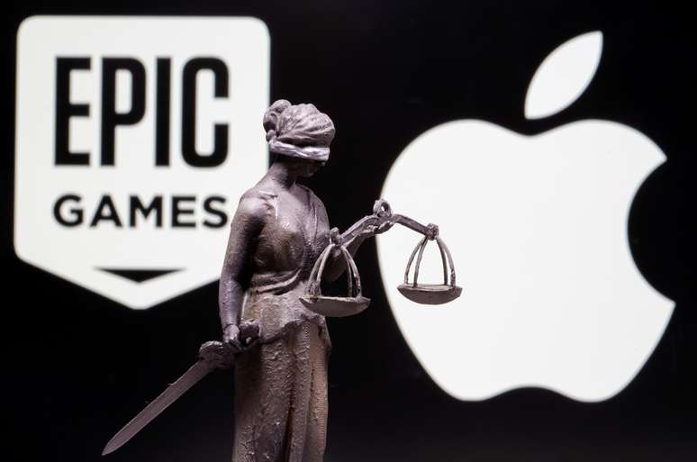 Ilustração sobre processo judicial envolvendo Apple e Epic Games 
17/02/2021
REUTERS/Dado Ruvic