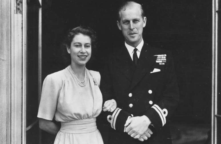 Princess Elizabeth and her husband-to-be outside Buckingham Palace in 1947, after announcing their engagement