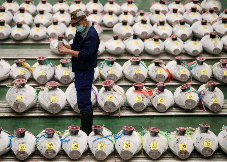 Venda de peixes em atacado em T&oacute;quio, Jap&atilde;o 
25/08/2020
REUTERS/Issei Kato