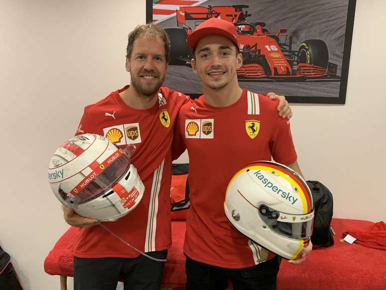 Sebastian Vettel e Charles Leclerc trocaram capacetes após GP de Abu Dhabi, encerramento de 2020 