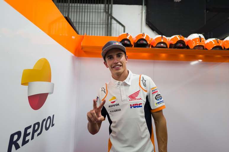 Marc Márquez visitou o paddock da MotoGP na Catalunha em 2020 