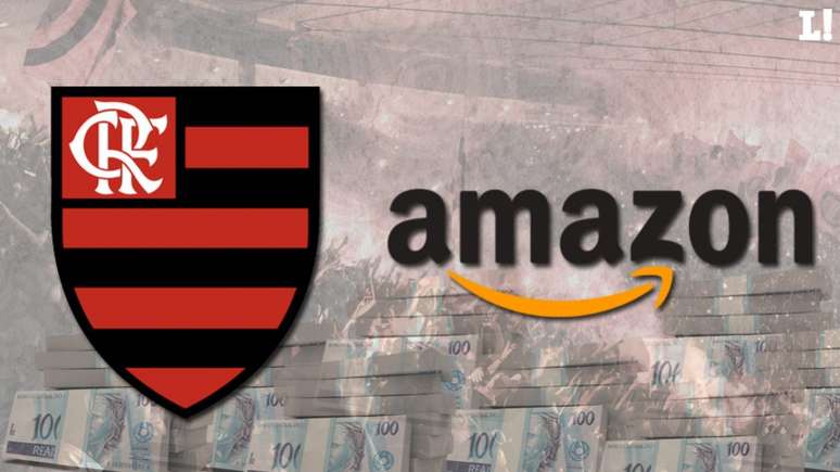 Flamengo acertou parceria pontual com a Amazon para a Supercopa do Brasil (Foto: Arte/Lance!)