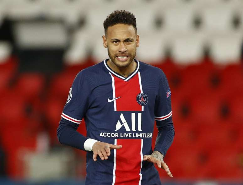 Neymar durante partida d Paris St Germain contra o Bayern de Munique pela Liga dos Campeões
13/04/2021 REUTERS/Christian Hartmann