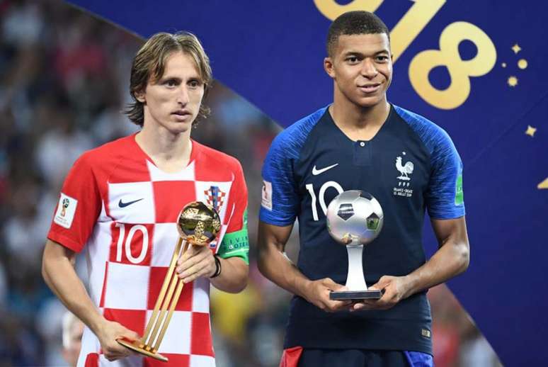 Modric e Mbappé foram premiados na Copa do Mundo de 2018 (Foto: FRANCK FIFE / AFP)