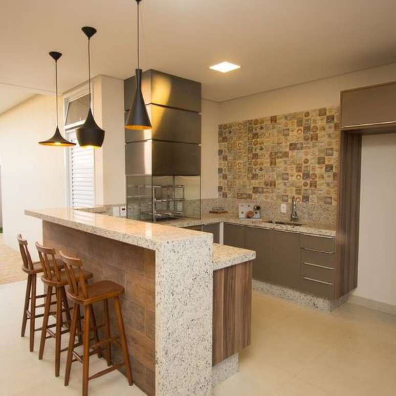 63. Bancada de granito bege para cozinha &ndash; Foto Revista VD