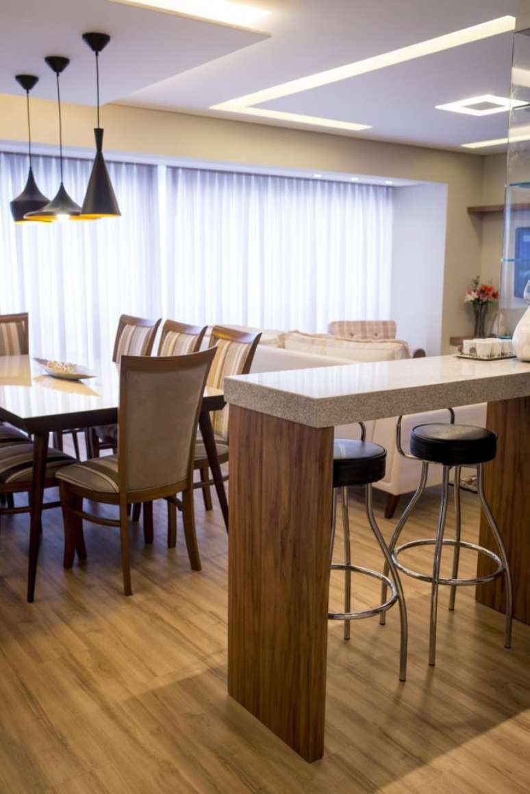 48. Cozinha americana com bancada de granito &ndash; Foto Arkpad