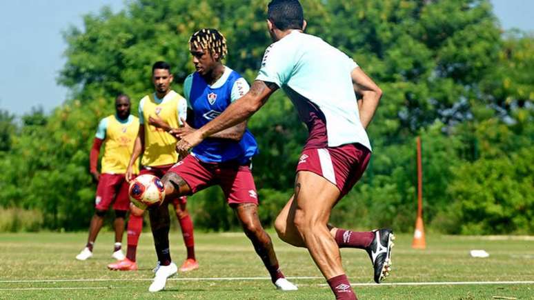 Abel Hernández durante treinamento no CT Carlos Castilho (Foto: Mailson Santana/Fluminense FC)