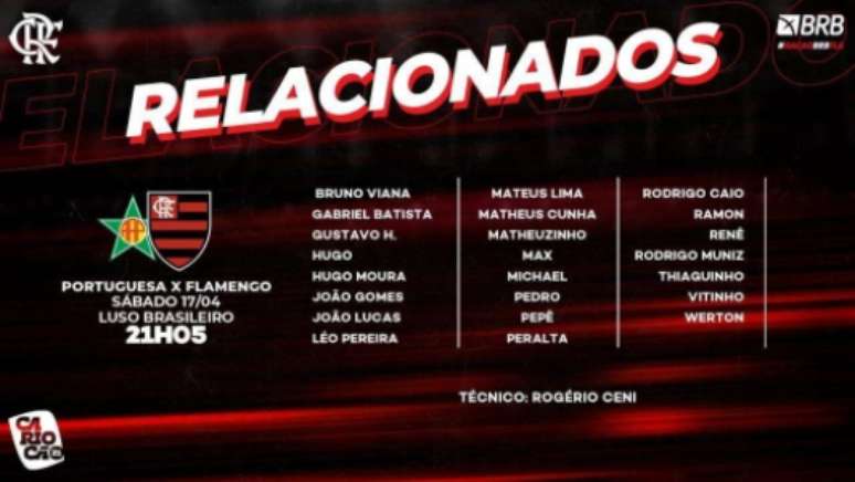 Relacionados do Flamengo (Foto: Divulgação/Flamengo)