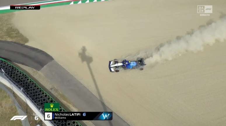 Nicholas Latifi escapou na saída da curva Villeneuve e causou a bandeira vermelha no TL3 em Ímola 